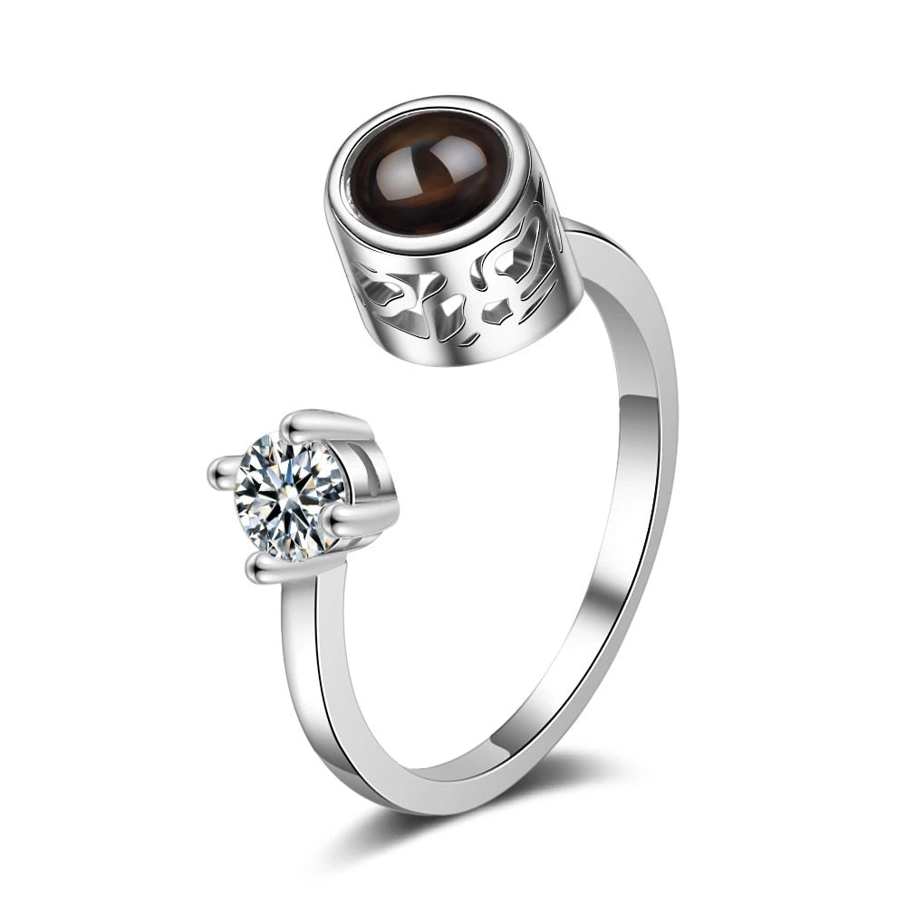 100 language i love you Rings Projection king queen crown ring men woemn Valentine gift