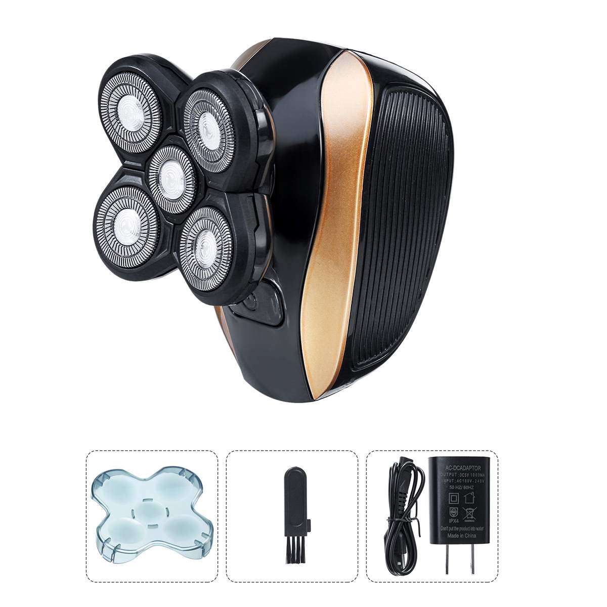 5 in 1 5D Rechargeable Electric Shaver Five Floating Heads Razors Hair Clipper Nose Ear Hair Trimmer Men Facial Cleaning Brush