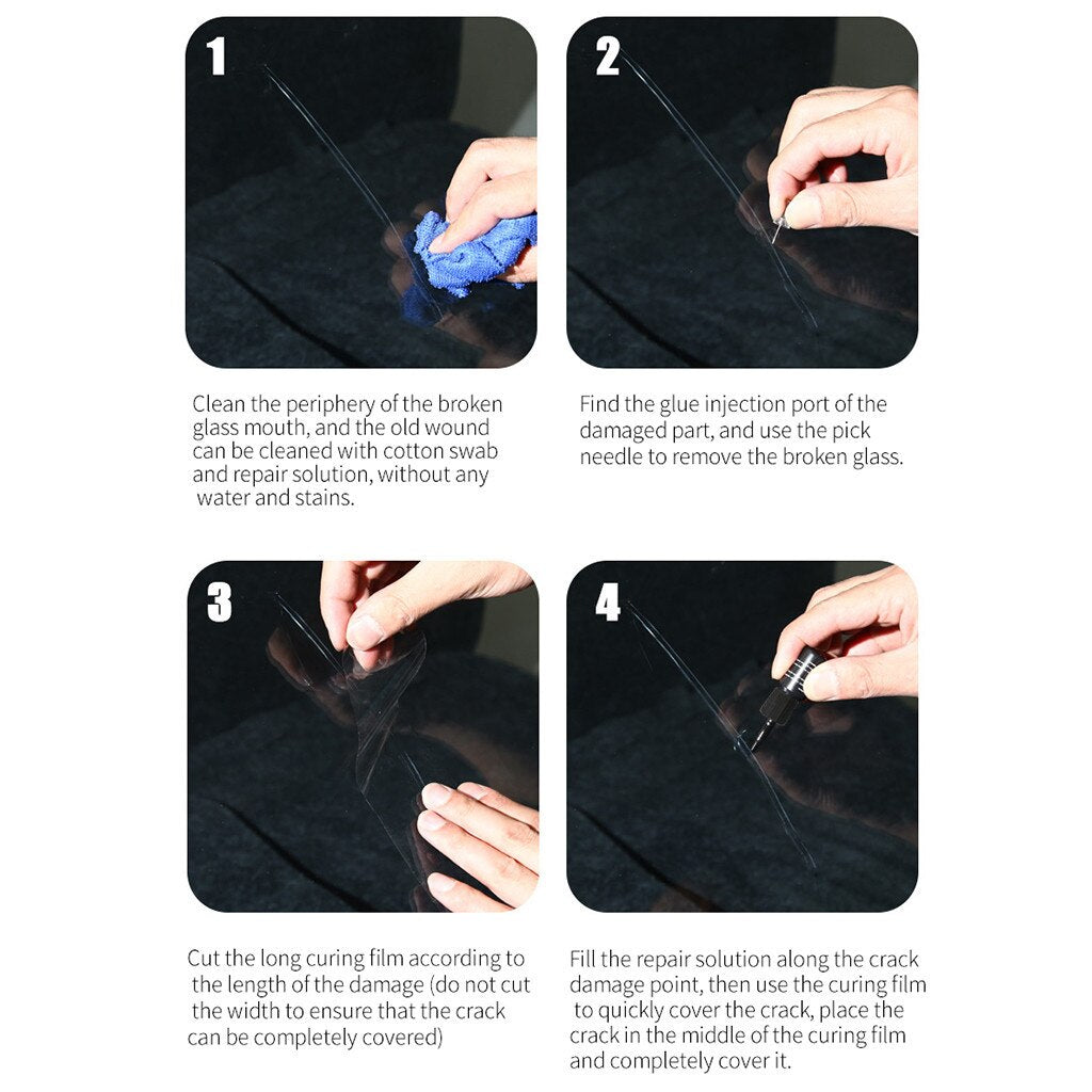 New Upgrade Automotive Glass Repair Kit Window Screen Restore Tool Car Glass Repair Resin Set Magic Windshield Crack Adhesive 30ml#45