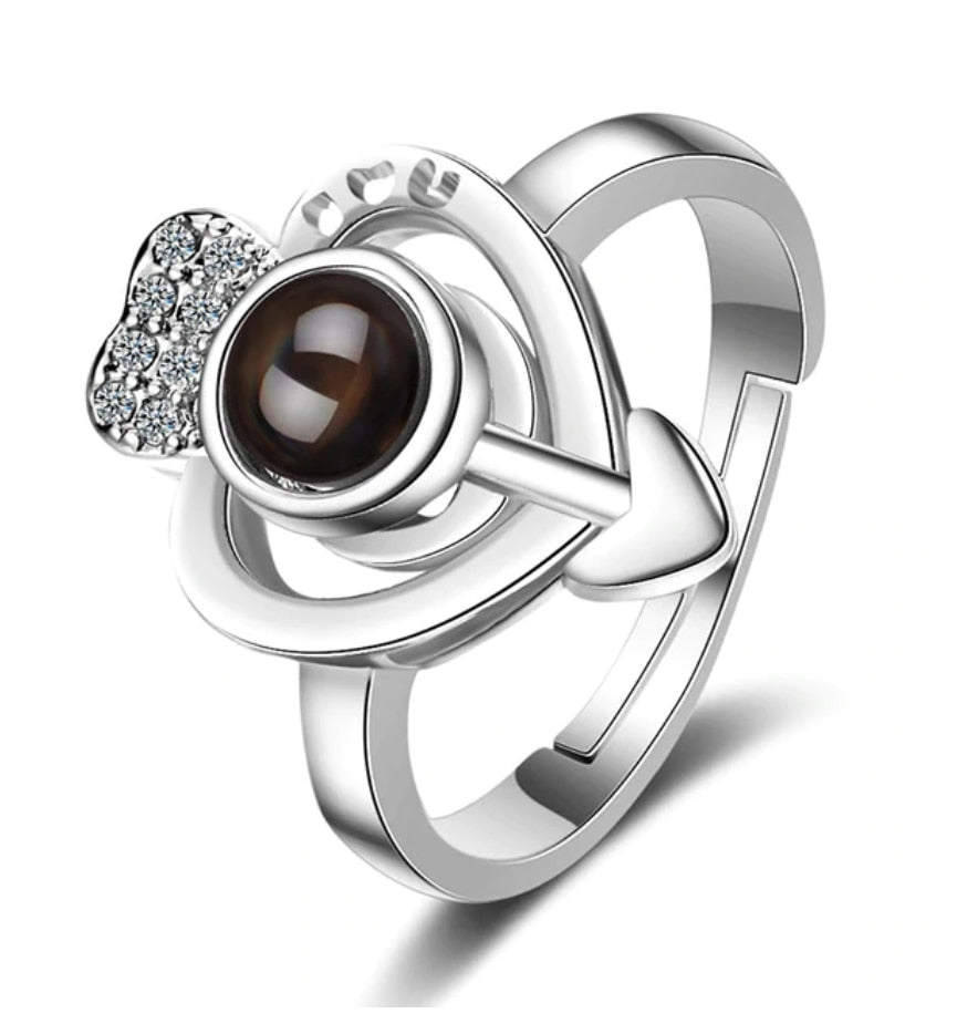 100 language i love you Rings Projection king queen crown ring men woemn Valentine gift