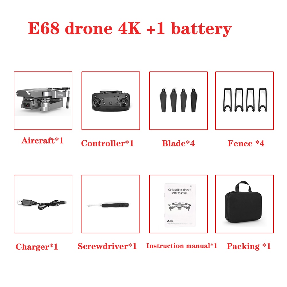Standard Drone HD wide angle 4K WIFI 1080P FPV drone video live recording Quadcopter height to maintain drone camera VS e58