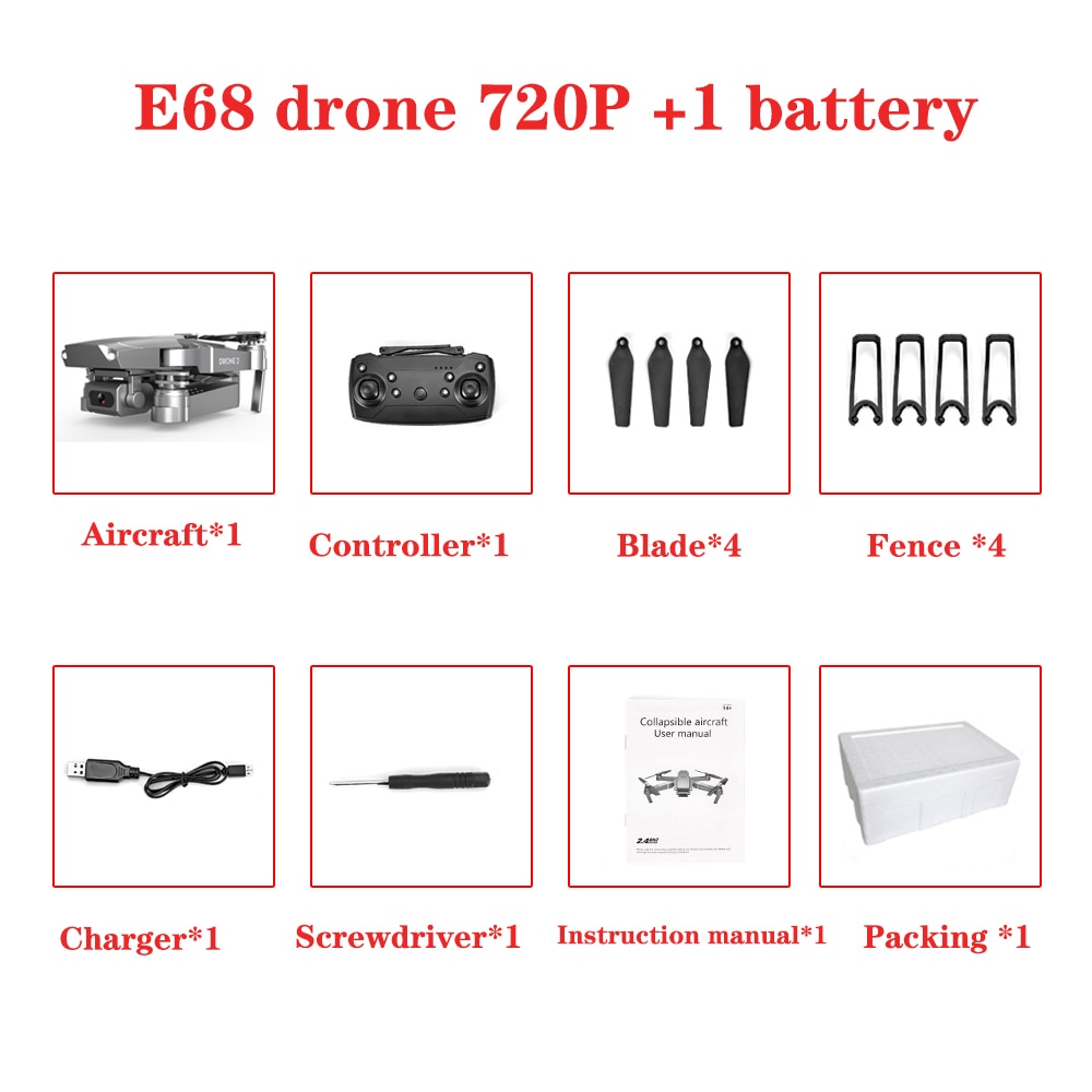 Standard Drone HD wide angle 4K WIFI 1080P FPV drone video live recording Quadcopter height to maintain drone camera VS e58