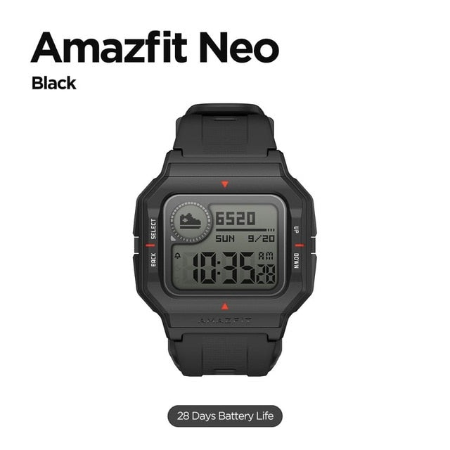 In Stock 2020 Amazfit Neo Smart Watch Bluetooth Smartwatch 5ATM Heart Rate Tracking 28Days Battery Life For Android IOS Phone