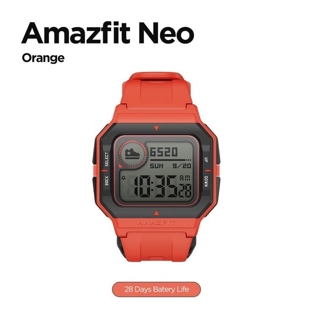 In Stock 2020 Amazfit Neo Smart Watch Bluetooth Smartwatch 5ATM Heart Rate Tracking 28Days Battery Life For Android IOS Phone